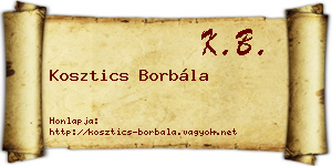 Kosztics Borbála névjegykártya